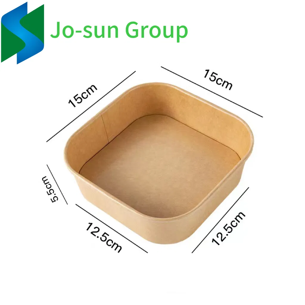 24 Oz Square Kraft Paper Bowl with Lids Disposable Paper Food Containers to Go Soup Bowls for Restaurants