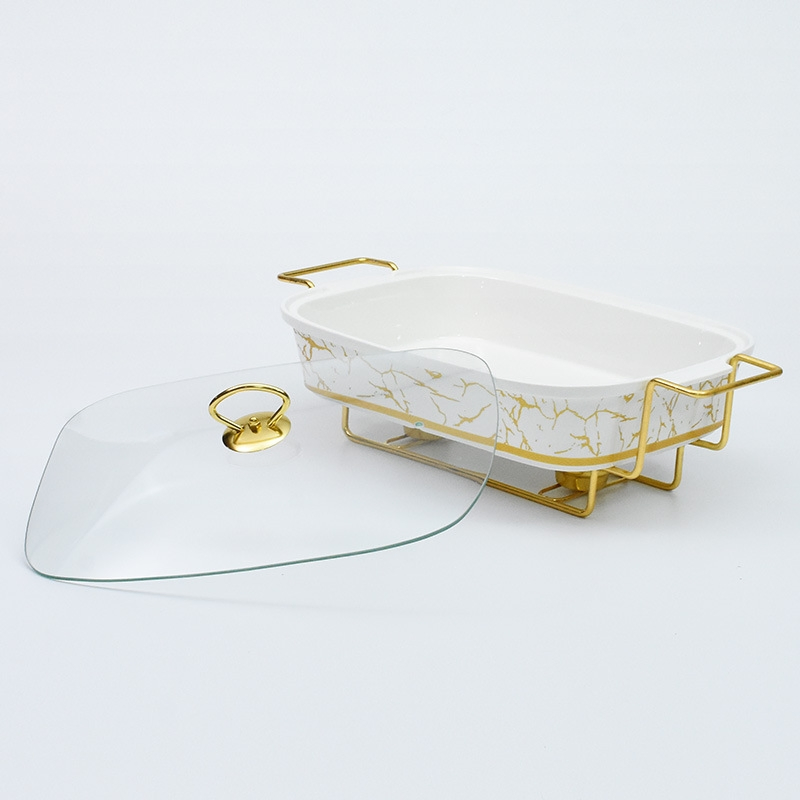 Электрический керамический фуд-вормер для фуршета, золотой