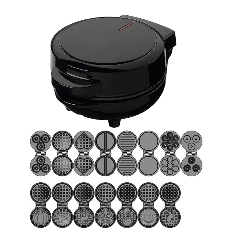 Custom Nonstick Surface 5 Inch Snowflake Heart Shape Waffle Iron Household Multiple Cartoon Electric Mini Waffle Maker for Kids