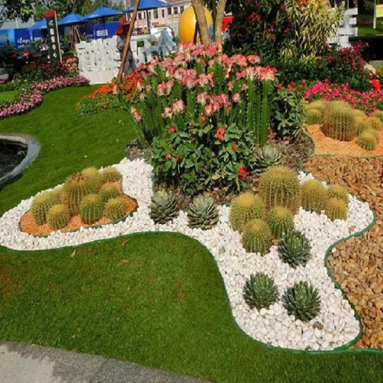 Jnz Black Recycled Plastic Garden Edging Flexible Lawn and Flower Bed Border