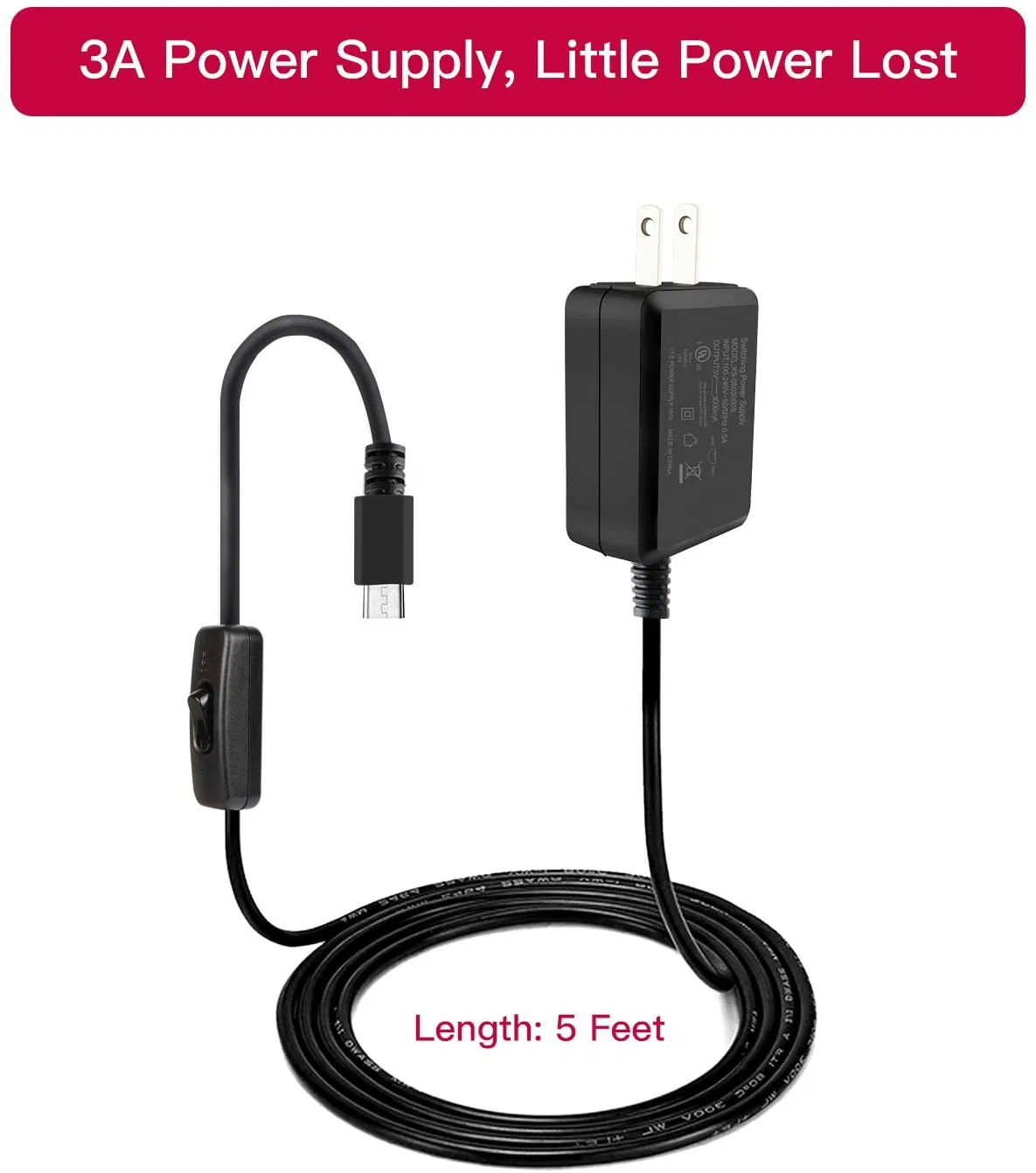 Power Supply for Raspberry Pi in Stock