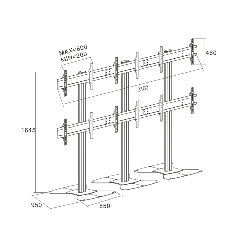 Напольная стойка для 6 телевизоров AW 600A