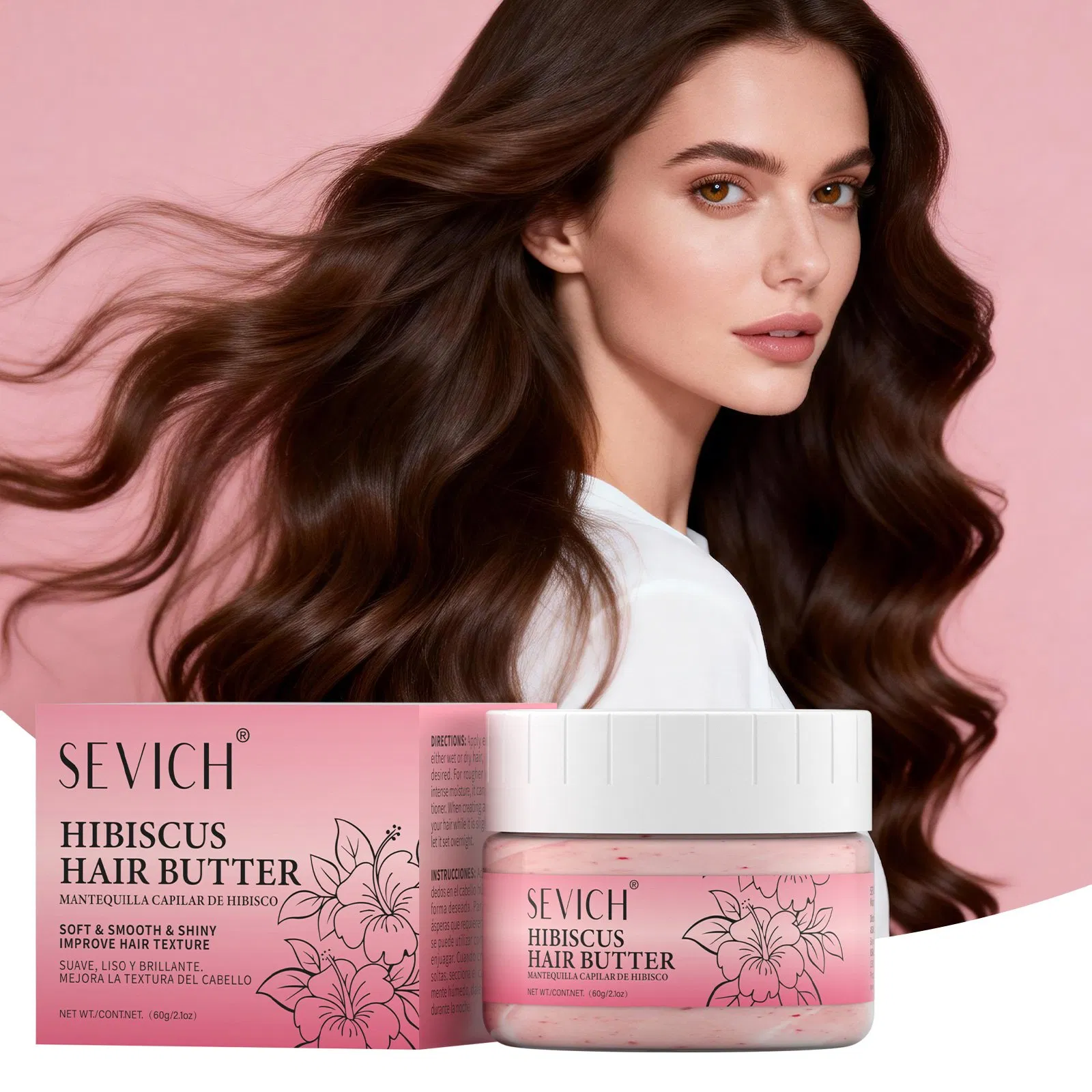 Sevich Hibiscus Hair Cream Custom Logo Herbal Shea Butter Natural Hair Growth Butter
