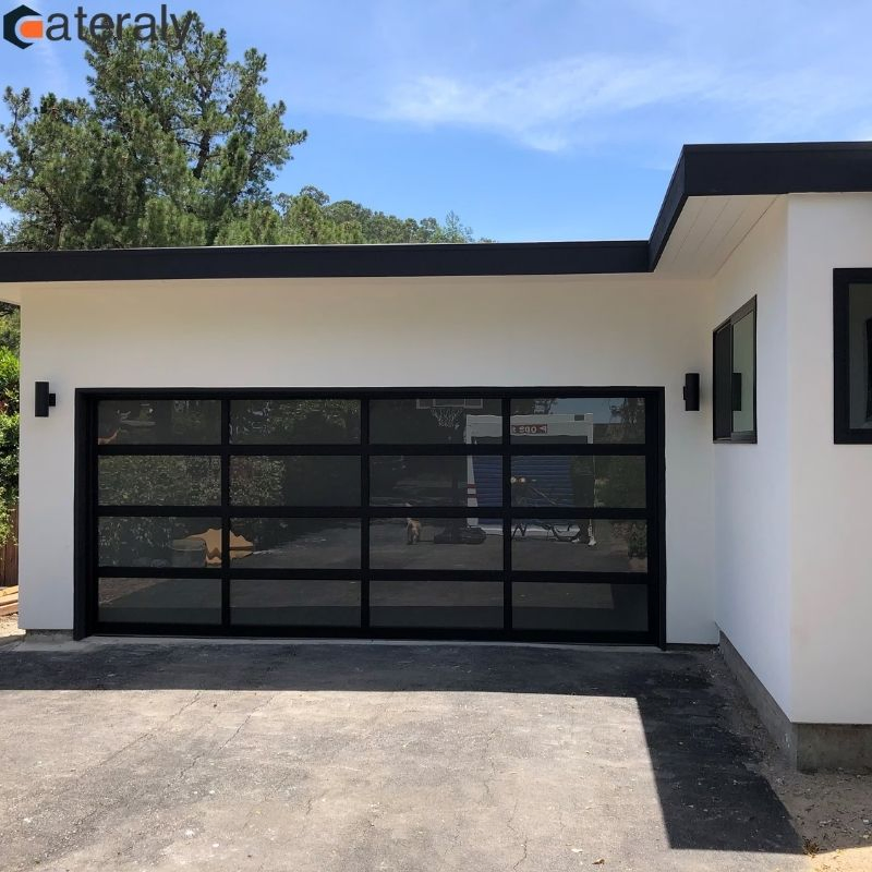 Modern Garage Door with Premium Design for Villas Automatic Door Contemporary Aluminum & Clear Factory Wholesale Glass Garage Door Electric Garage Doors