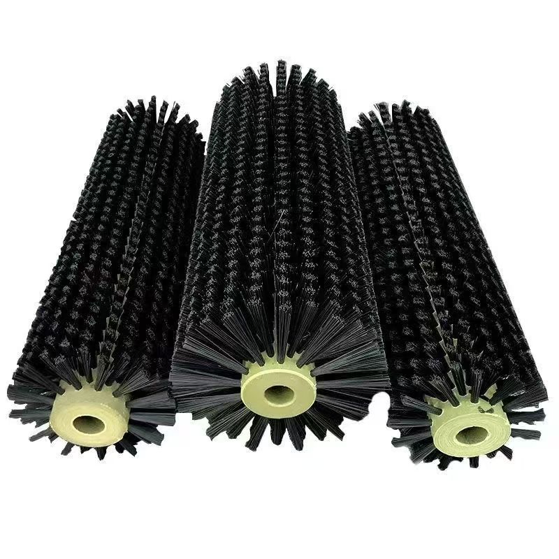 Industrial Belt Cleaning Brush Roller Cylindrical Conveyor Brush Nylon Roller Brush for Cleaning Cleaning Roller Brush Cylindrical Brush Roller for Cleaning