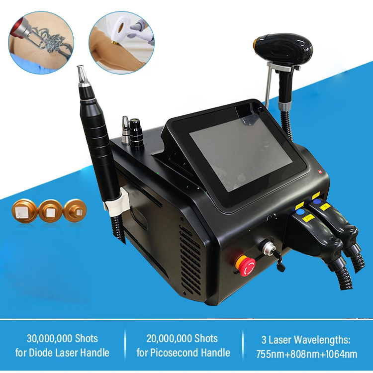 3 Wavelength 808nm Picosecond Laser Tattoo Removal Picosecond Laser Machine Multifunctional Diode Hair Laser Removal Machine