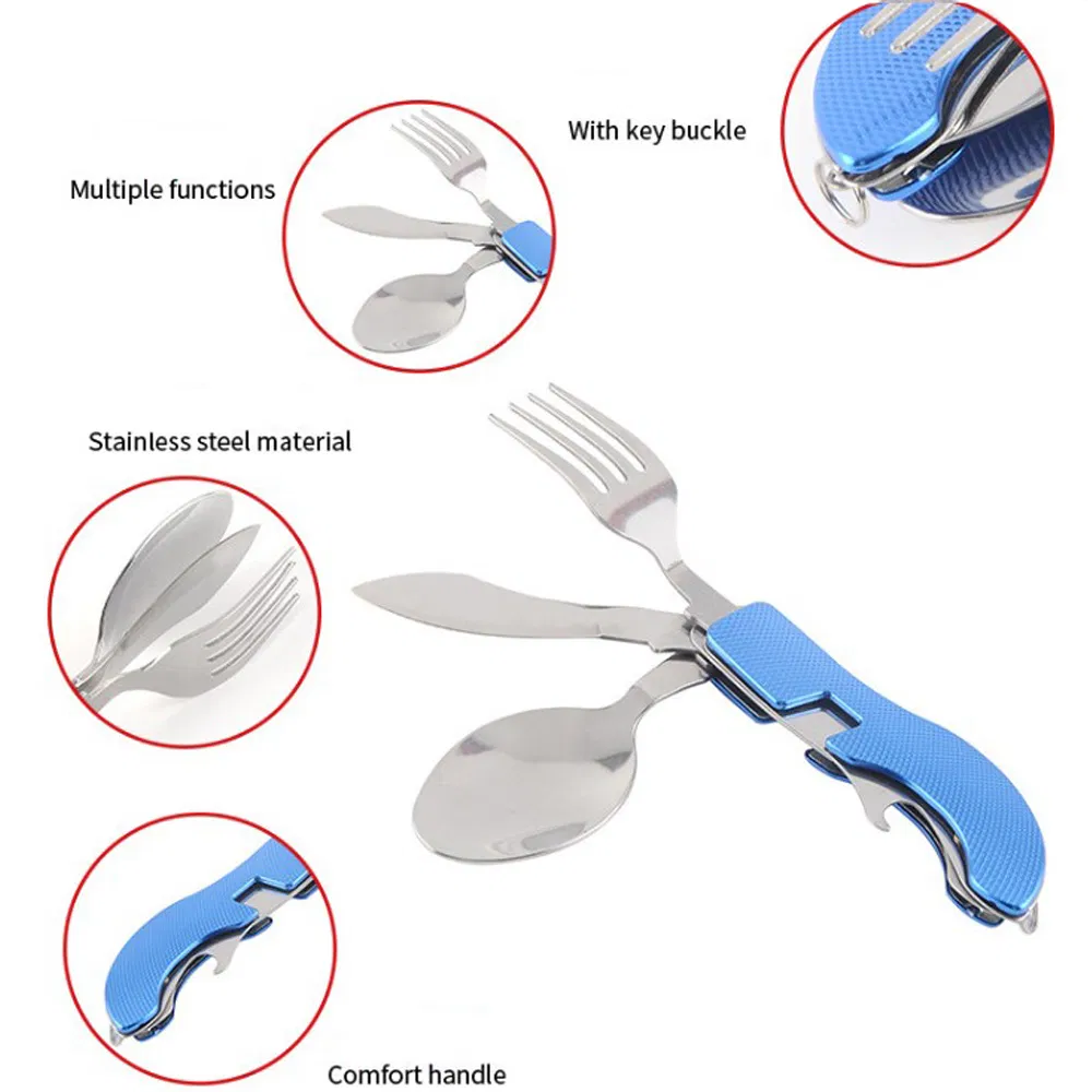 Multifunction Picnic Spoon Fork Knife Travel Cutlery Set for Outdoor Camping