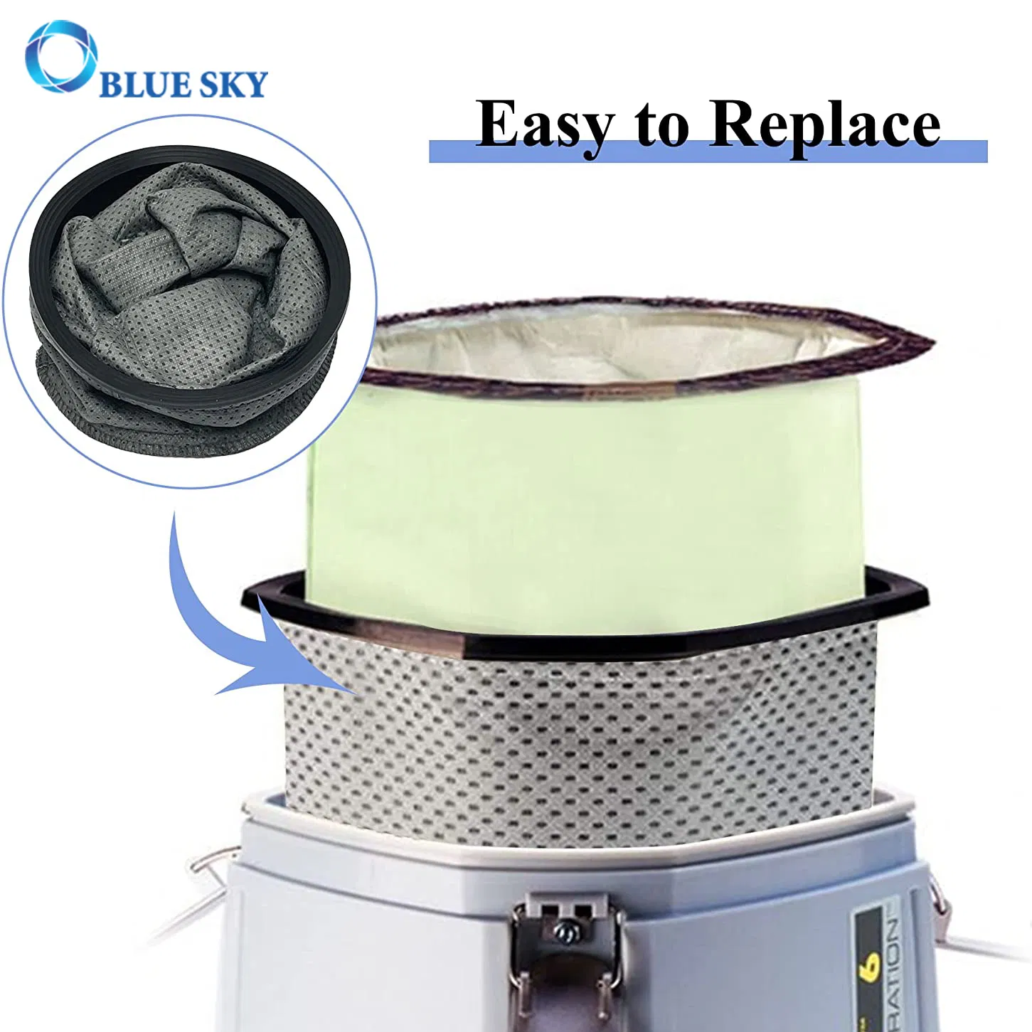Round Reusable Micro Cloth Filter Bags 10qt Vacuum Bags Compatible with Proteam Part # 100565