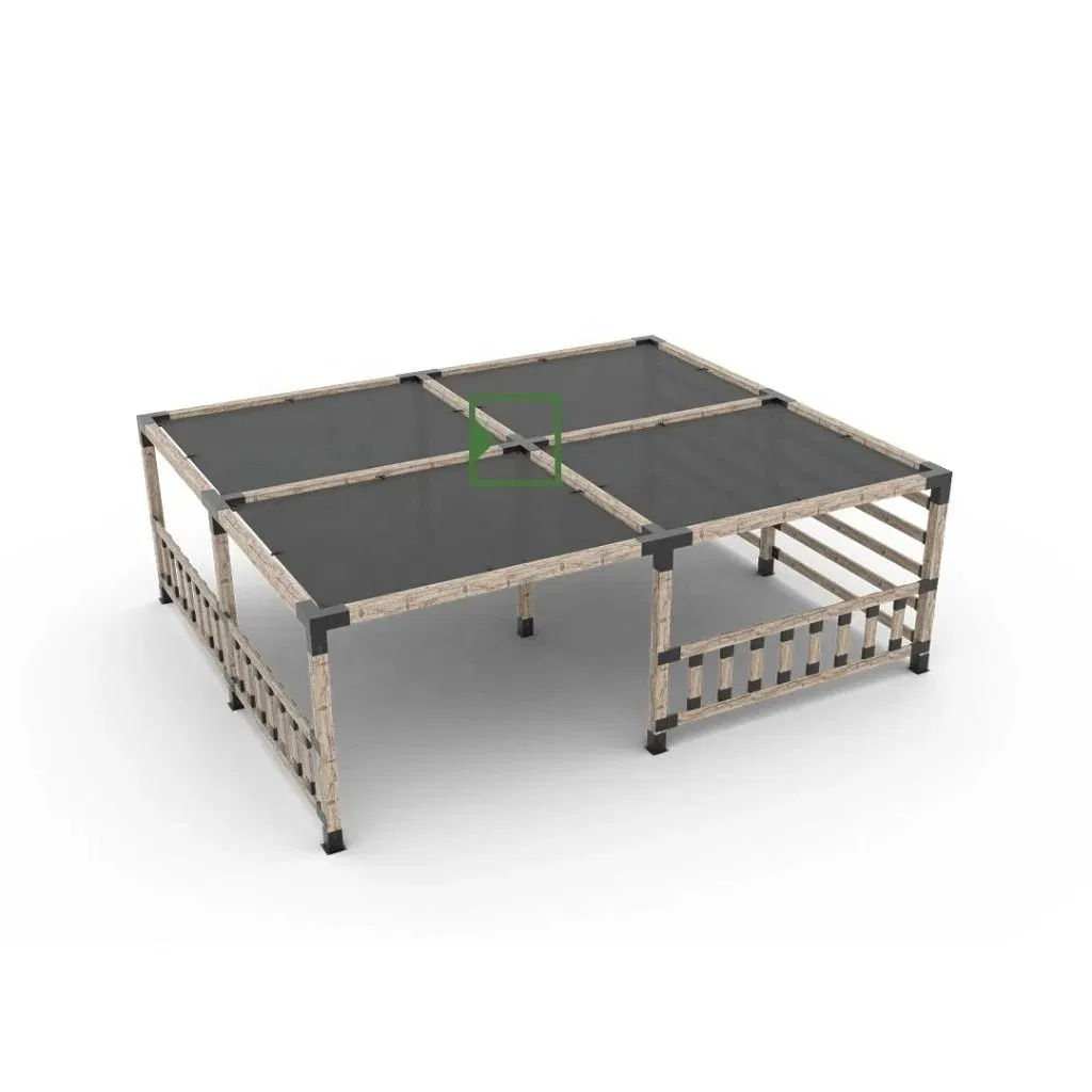 Metal Steel 3-Way Corner Brackets Extension Modular Sizing Pergola Bracket for 4X4 or 6X6 Square Post