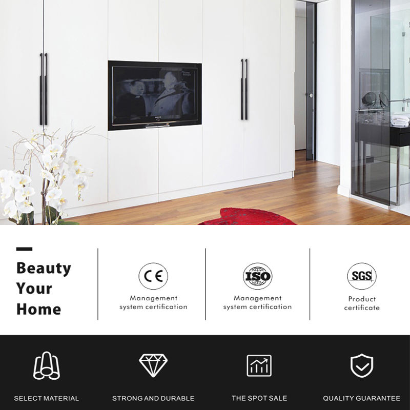 Aluminium Long Wardrobe Handles Modern Bedroom Furniture Handles Bow Curved Arch Pull