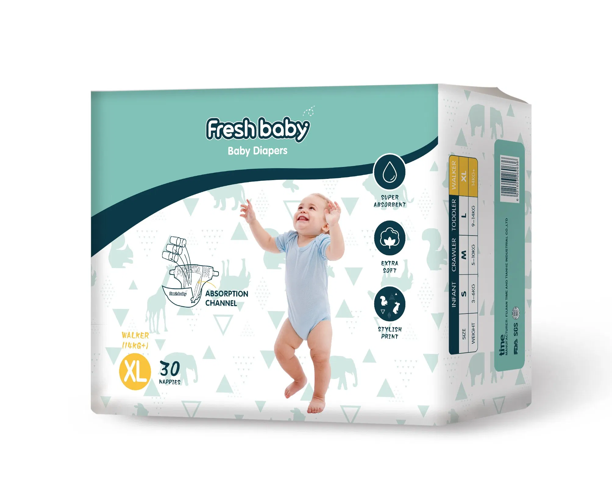 Подгузники Fresh Baby с высокой впитываемостью