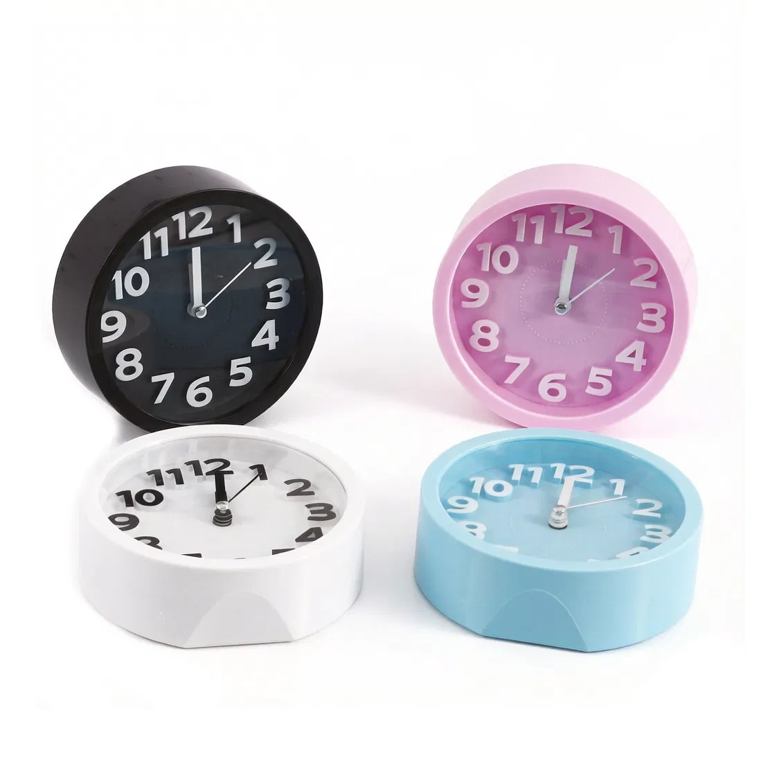 Foska Desk Table Plastic Assorted Color Circle Alarm Clock