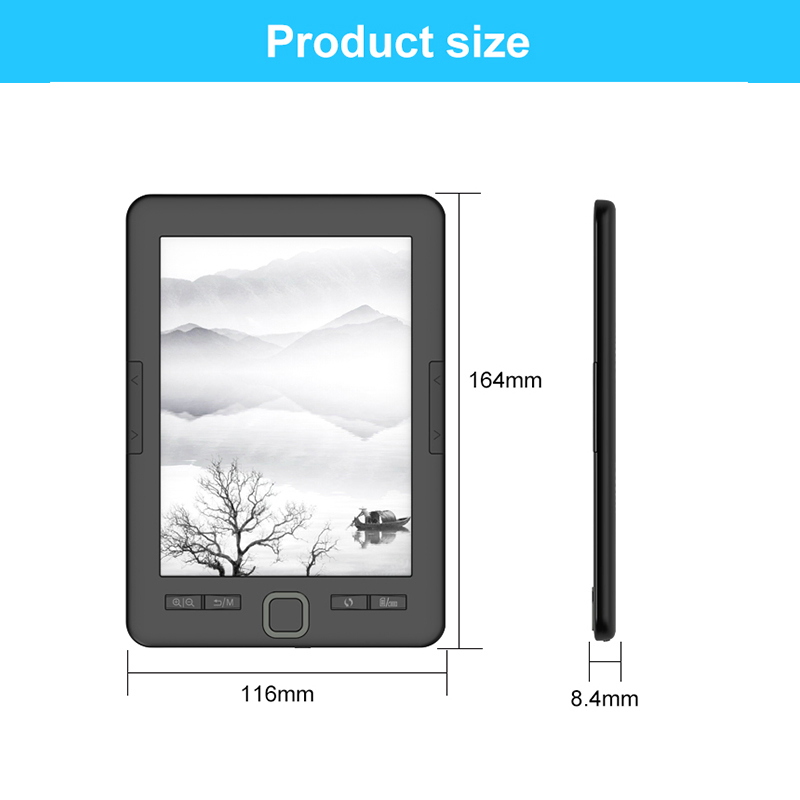 6 Inch Ebook Reader E-Ink WiFi Pdf Format Epaper Book Reader