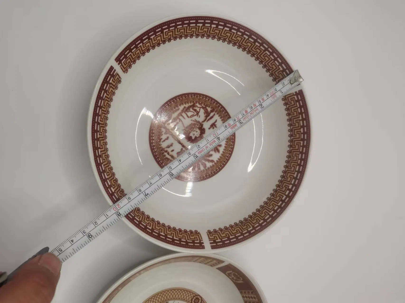 7"8" Rice Plate Lion Decals Porcelainware Ceramics Tableware