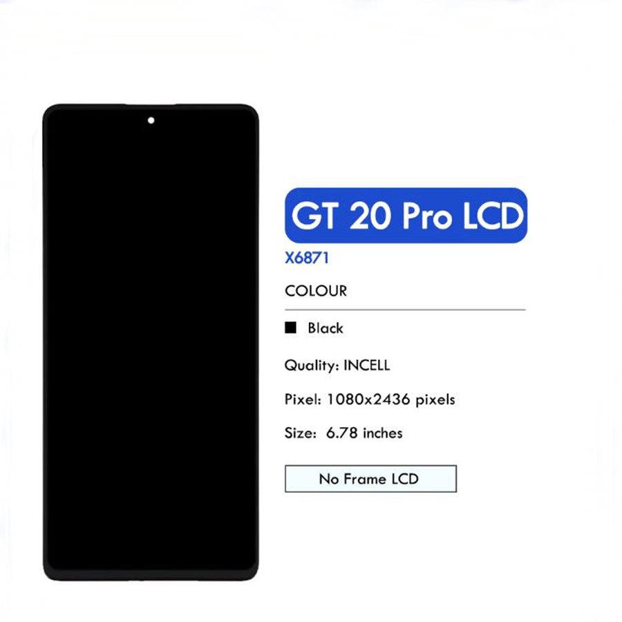 High-Quality LCD Screen for Infinix Gt20 PRO X6853 X6871 Display Screen Assembly