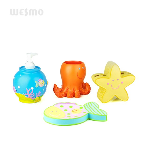 Elegant Marble Look Polyresin Bathroom Accessory Sets for Hotel & Home
