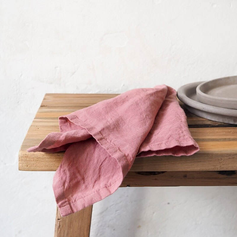 Solid Color Premium Quality Table Napkins Natural Linen Cloth Party Sized Napkins