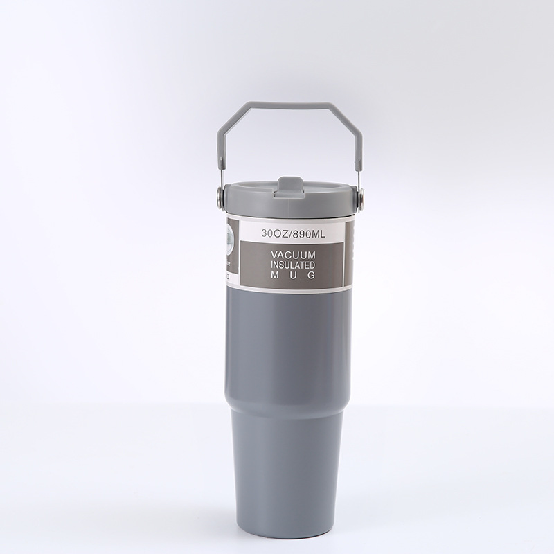 Термос вакуумный с ручкой, 30 oz, сталь
