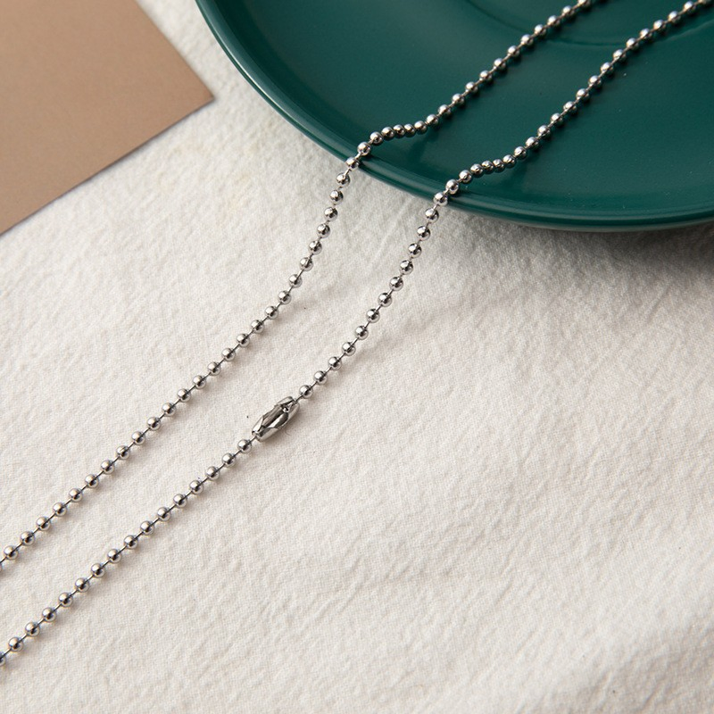 Stainless Steel Titanium Steel Bead Chain DIY Jewelry Pendant Tag Necklace Accessories