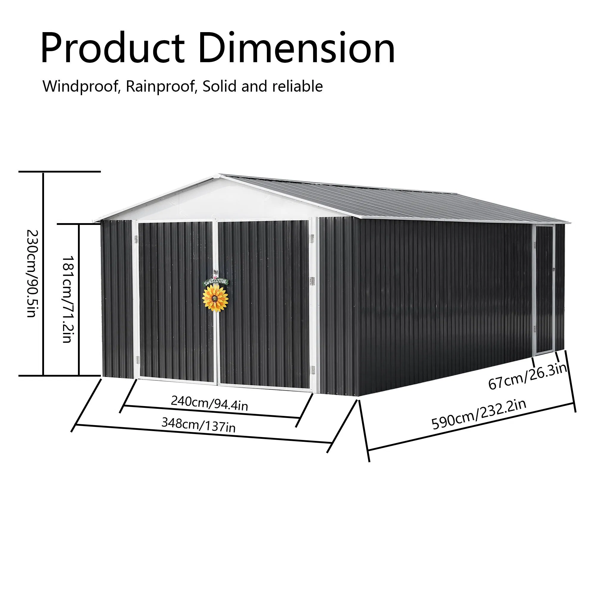 12*20 Heavy Duty Metal Storage Shed Secure Tool House Ideal as Spacious Garden Shed or Versatile Backyard Organization Home Shed