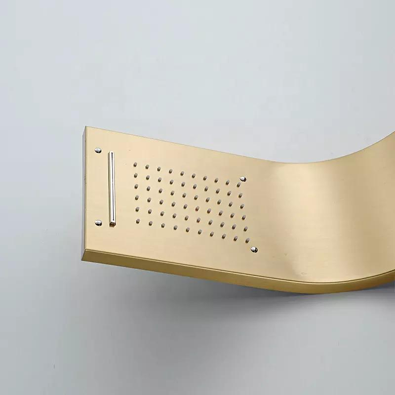 Rain Shower Panel Bathroom Wall Mounted Stainless Steel Waterfall Rose Gold Shower Column Set Tower Massage Body Jets Shower Panels