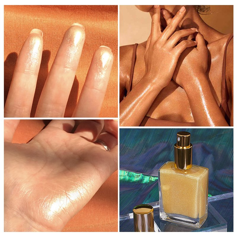 Wholesale OEM Vegan Body Shimmer Oil Mist Highlighter Spray
