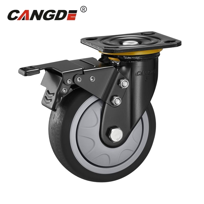 Factory Wholesale 4 5 6 8 Inch TPR Heavy Duty Industrial Top Plate Swivel Caster Wheel Price
