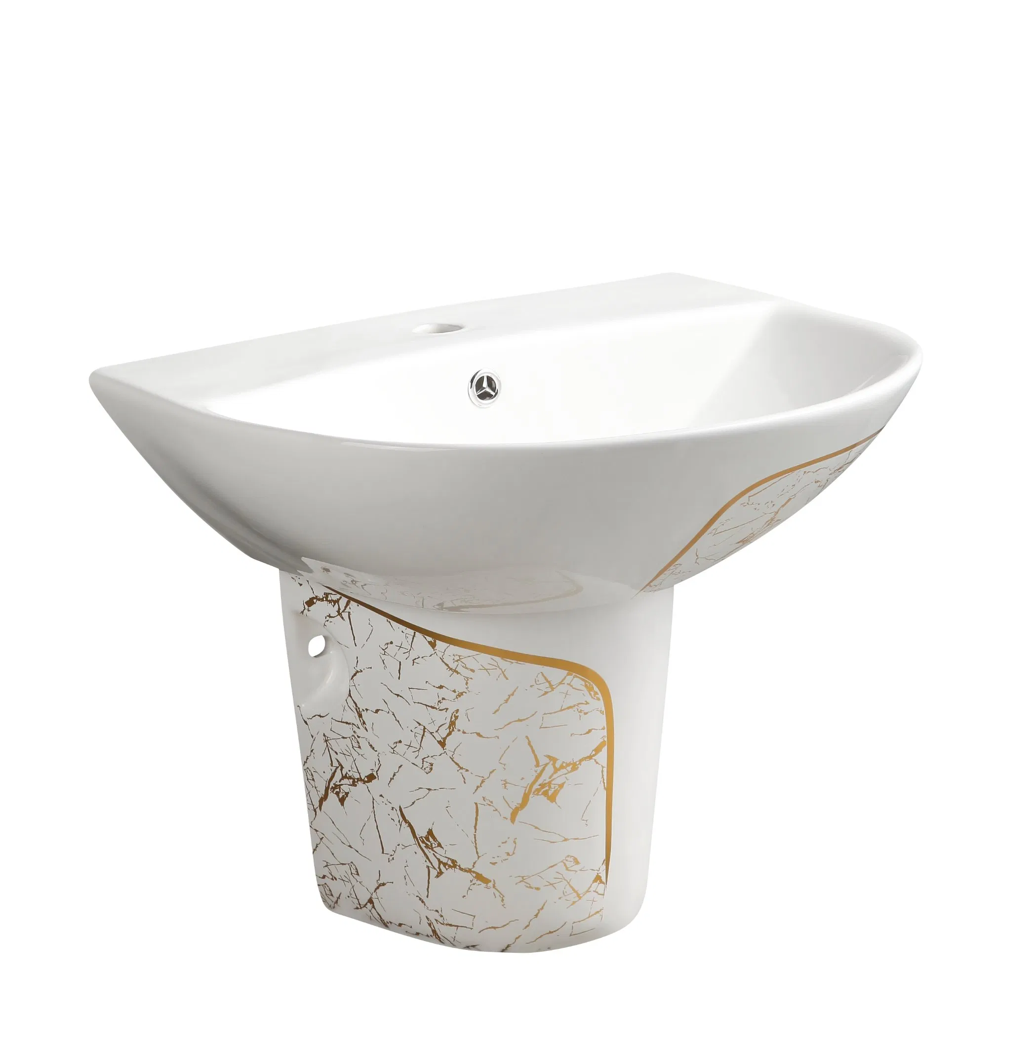 Ceramic Sink Glazed Wall-Hung Hand Wash Washbasin Semi Half Pedestal Basin