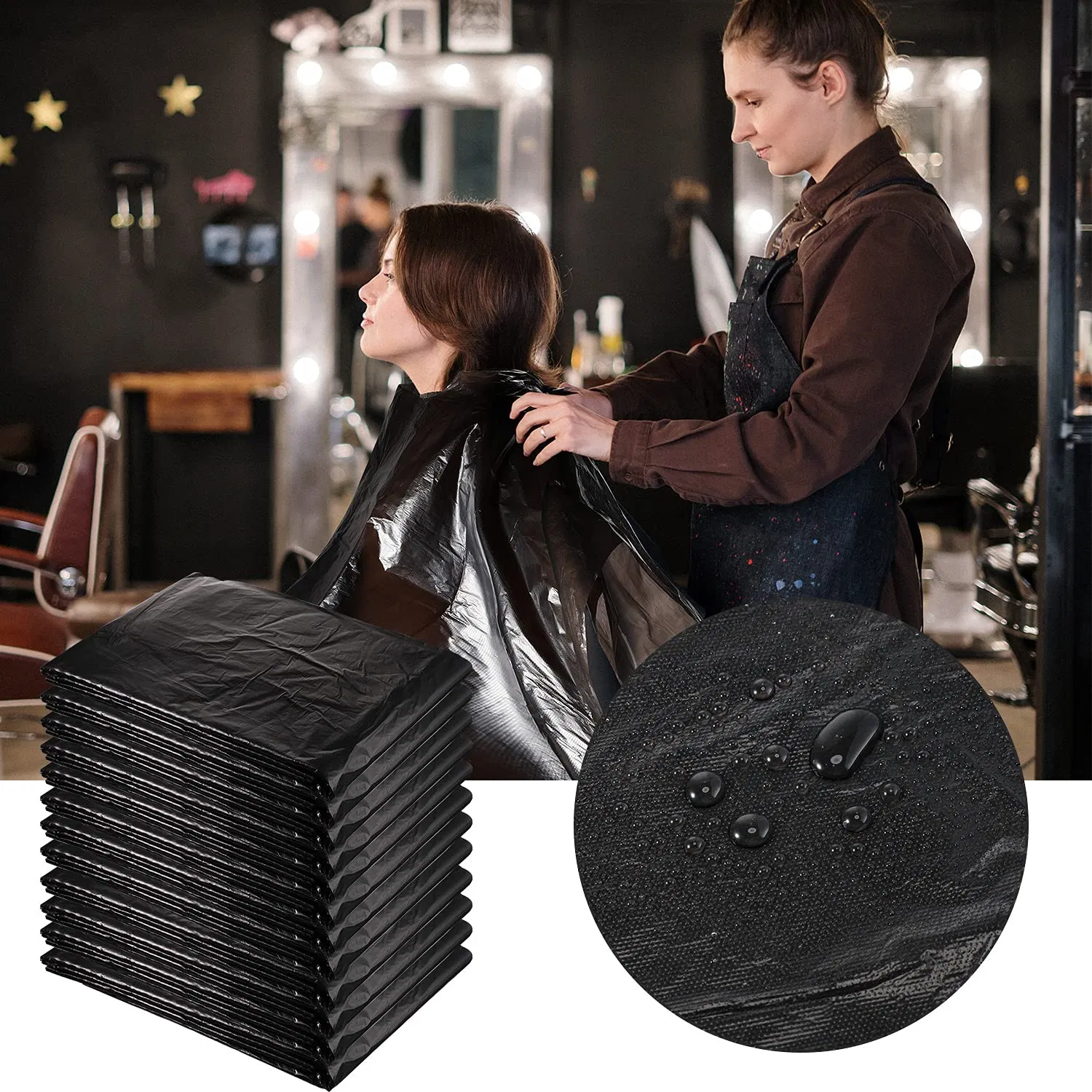No Ties Needed Neck Snap Plastic Hairdressing Aprons