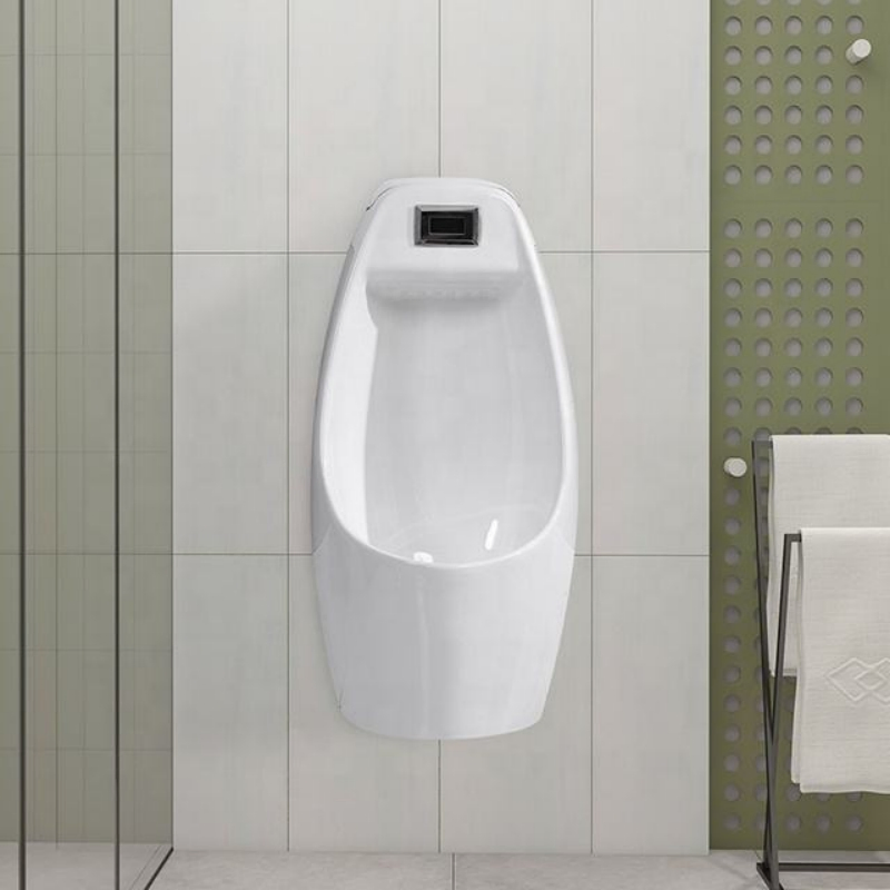 Bathroom Ceramic Waterless Urinal Toilet Wall Mounted Urinal with Automatic Sensor