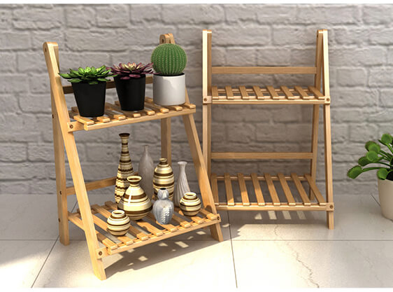 Modern Indoor Wholesale Wall Shelves Pine Beech Bamboo Wood Plant Stand