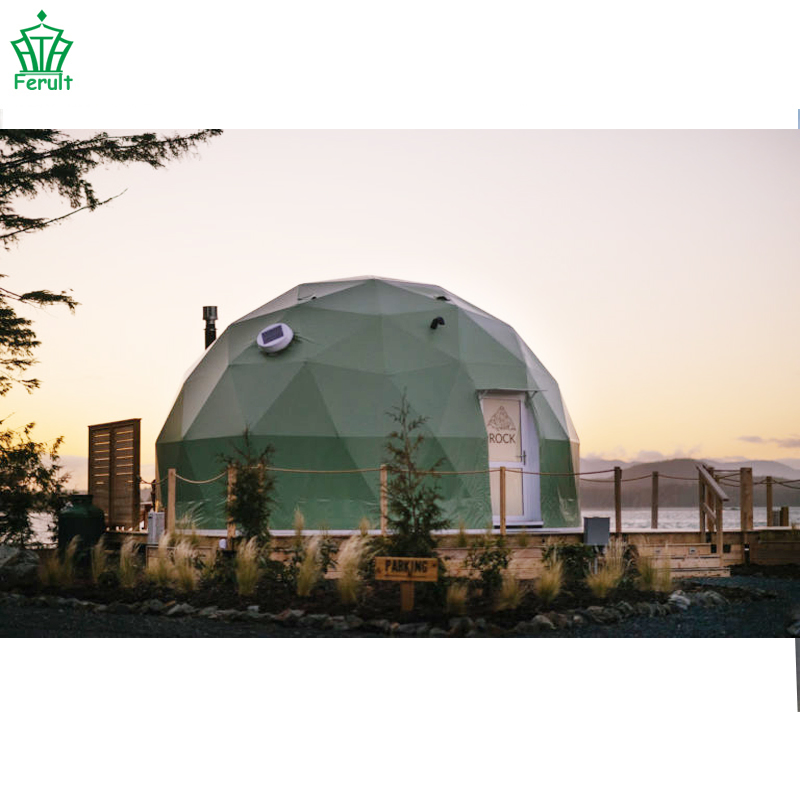 Winter Outdoor Luxury Igloo Geodesic Glamping Clear Camping Steel Dome House Tent with Fireplace Insulation