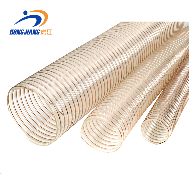 125mm 150mm 200mm Polyurethane Air Ducting Pipe PU Dusting Hose 38mm 50mm 100mm Woodworking PU Spiral Suction Flexible Hose