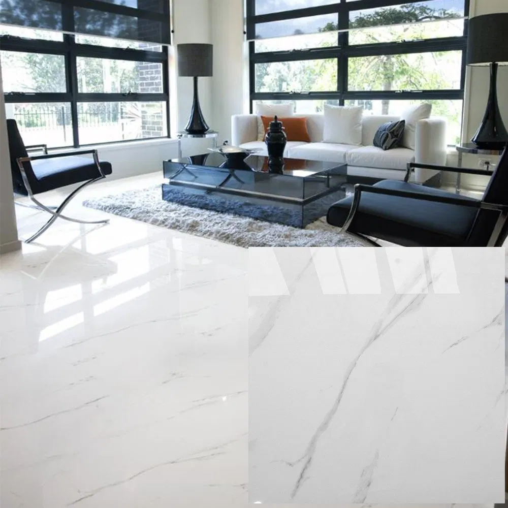 Полированная керамогранитная плитка 600x600 мм под мрамор