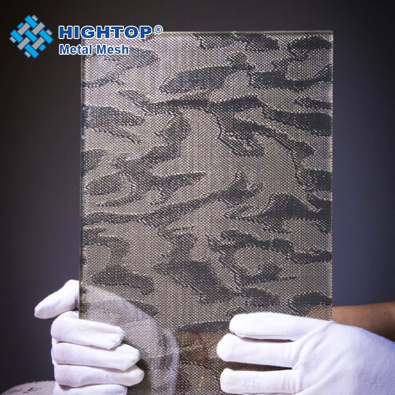 6mm Art Fine Metal Mesh Glass Laminated for High-End Place Decoration