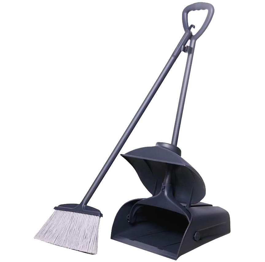 Broom and Dustpan Set with Lid Commercial Angle Broom and Dustpan Combo