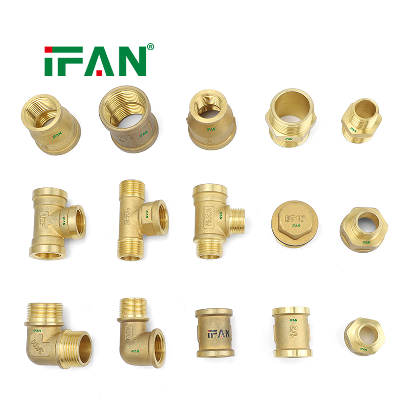 Ifan Accepting Custom Brass Plumbing Fittings 1/2"-2" Threaded Connection Elbow Tee Brass Fittings