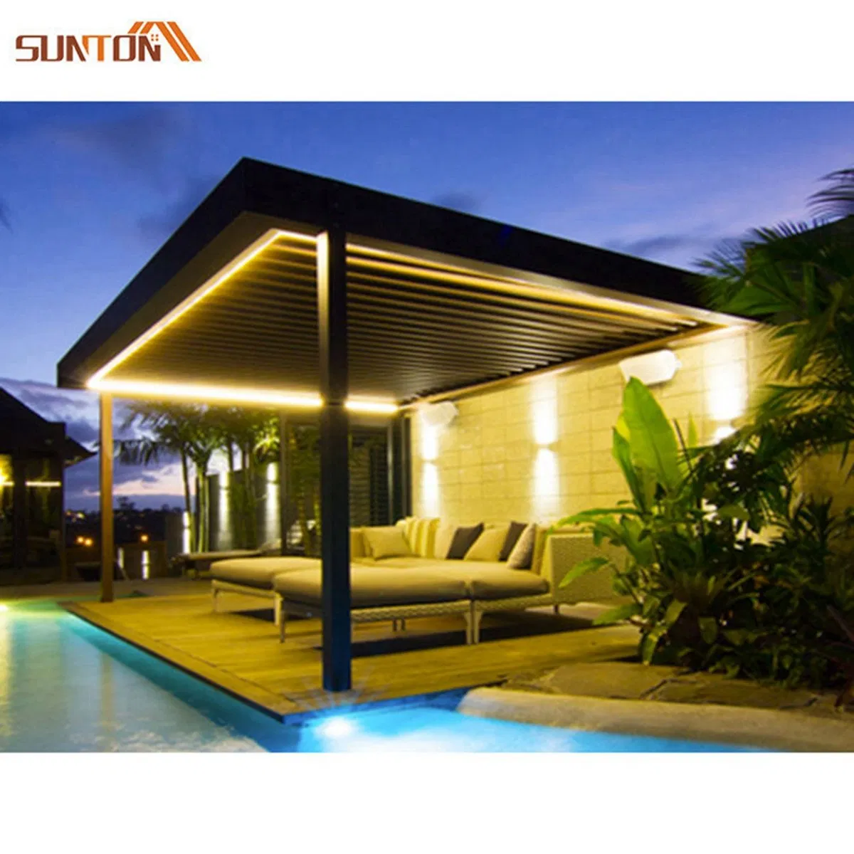 Fully Outdoor Automatic Terrace Roof Retractable Sliding and Folding Waterproof Aluminum Pergola