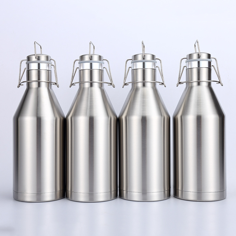 Double Wall Insulation Stainless Steel Water Beer Bottle Wine Growler