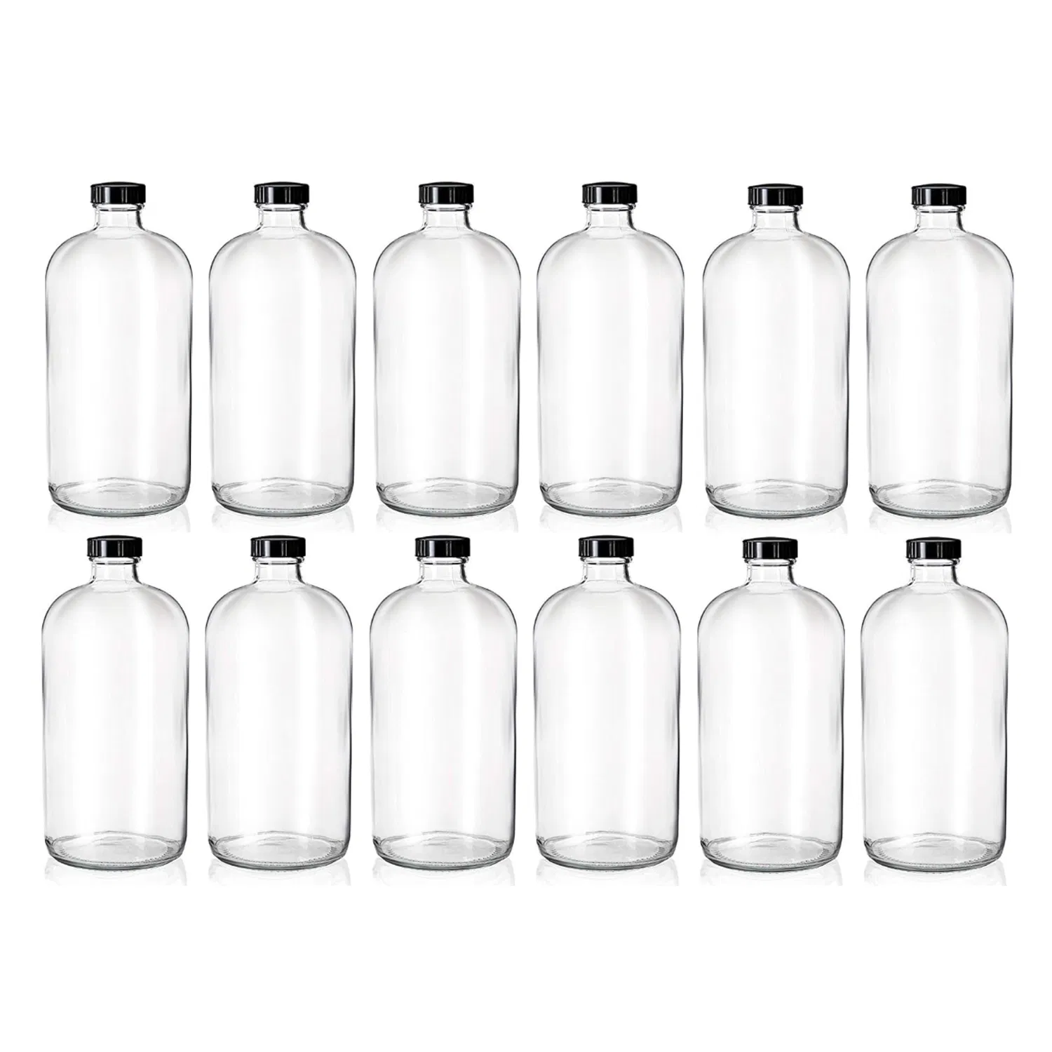Premium 32oz Amber Boston Glass Bottle for Chemical Storage