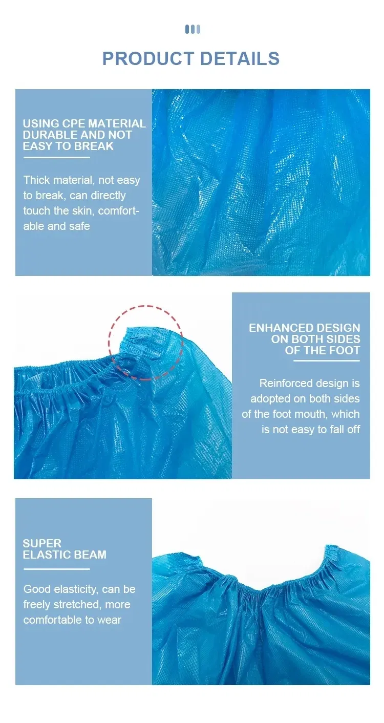 Great Quality Nonwoven Disposable Non Slip Medical PP PE CPE Shoe Cover for Hospital Daily Protection