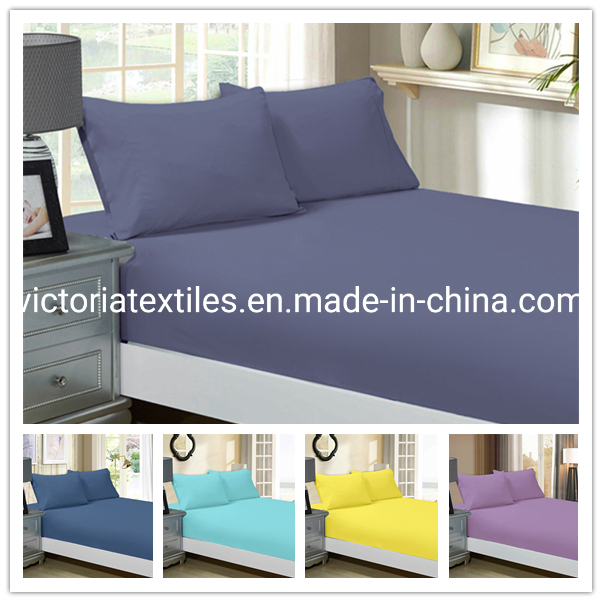 Deep Pocket Fitted Bed Sheet with Pillowcases, 20+ Colors