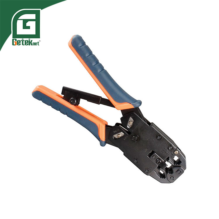 Geteknet 8p8c 6p6c Pass Through Connector RJ45 Rj12 Hand Crimping Cutting Stripping Network Tool