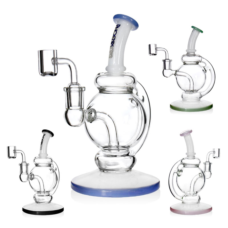 2025 New Phoenix Glass Wholesale 8.3 Inch Recycler Oil DAB Rigs Smoking Accessories Glass Water Pipe with 14mm Quartz Banger