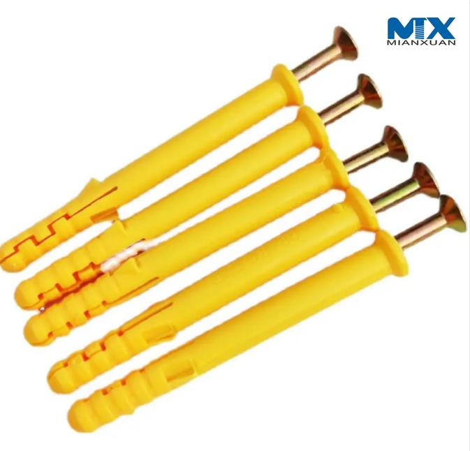 Nylon Expansion Screw Carbon Steel Anchor Screw Plastic Self Tapping Nylon Expansion Screw for Wall