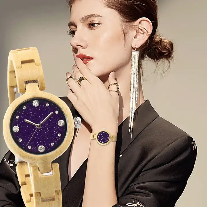 Handmade Women Quartz Wristwatch Luxury Brand Wood Custom Logo Watch Wood