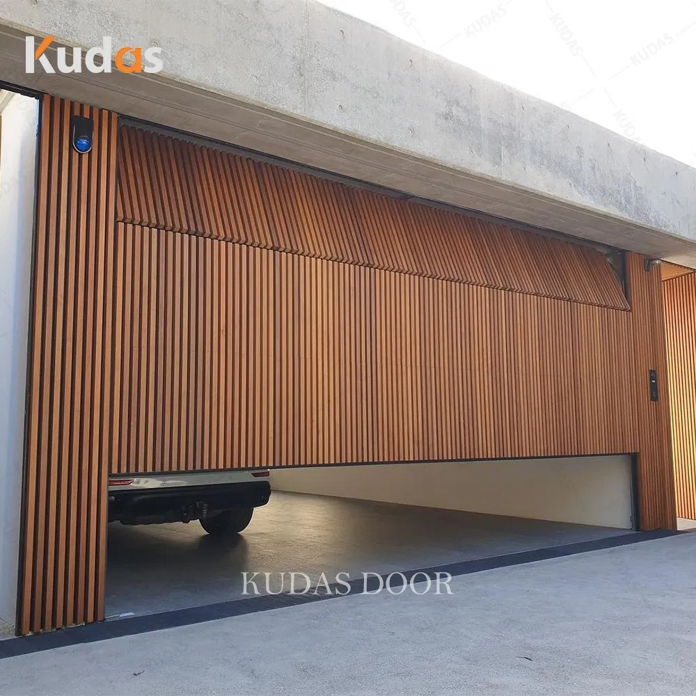 Combined Solid Wood Garage Door with High Insulation Alu Anti-Theft Performance Electric Garage Door