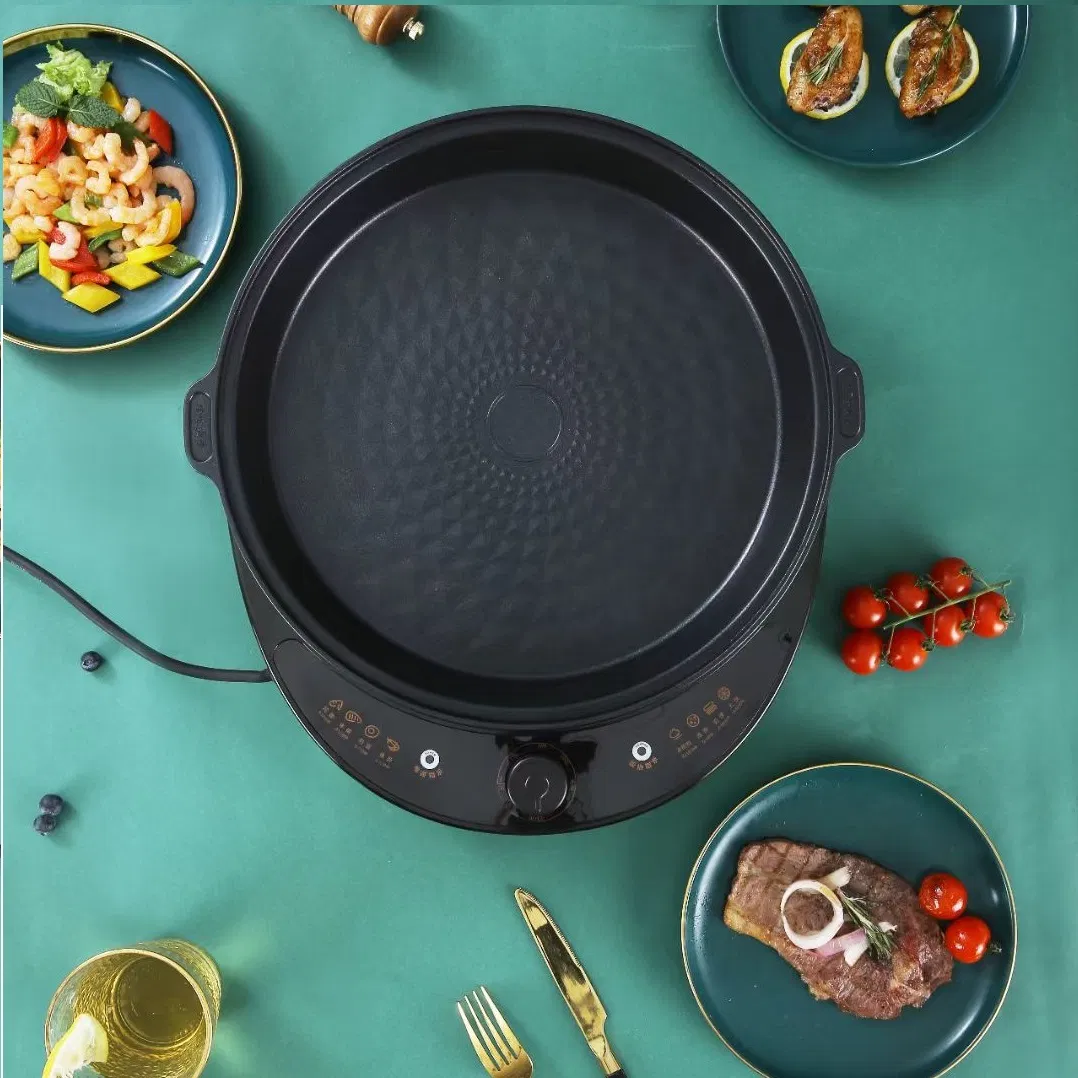Multifunctional Electric Pizza Frying Grill Pan for Cooking Removable Pan