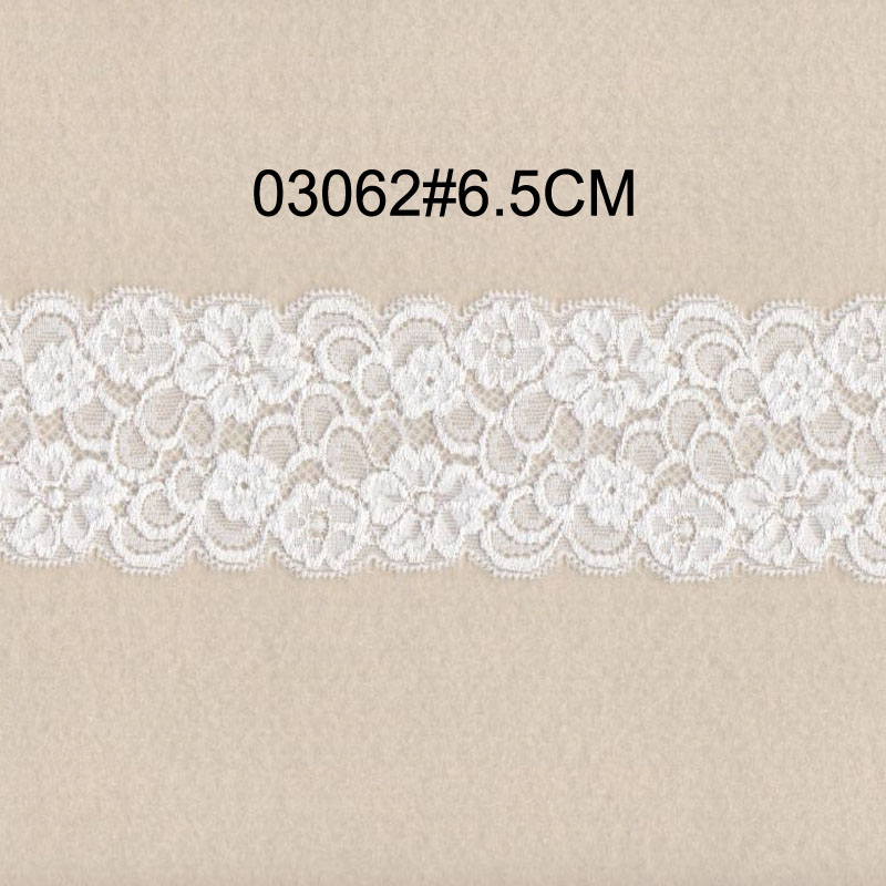 Кружево эластичное узкое с цветами 6.8 см