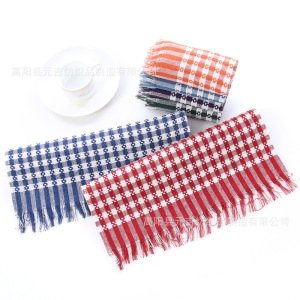 Wholesale Quick Dry Absorbing Woven Towel Colorful Tassel Tea Towel for Kitchen